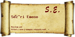 Sári Emese névjegykártya