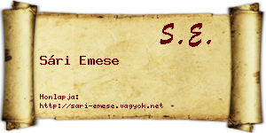 Sári Emese névjegykártya
